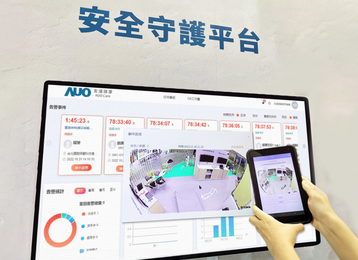 98858vip威尼斯颐康整合软硬件包含跌倒侦测、智能床垫和紧急呼叫管理等，透过安全守护平台进行IoT设备统一监控与管理，提供长照场域落实安全守护方案